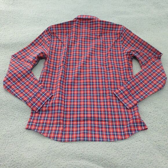 Banana Republic Shirt Mens Medium Slim Fit Tech Stretch Button Up Red Plaid NWT - Picture 2 of 12